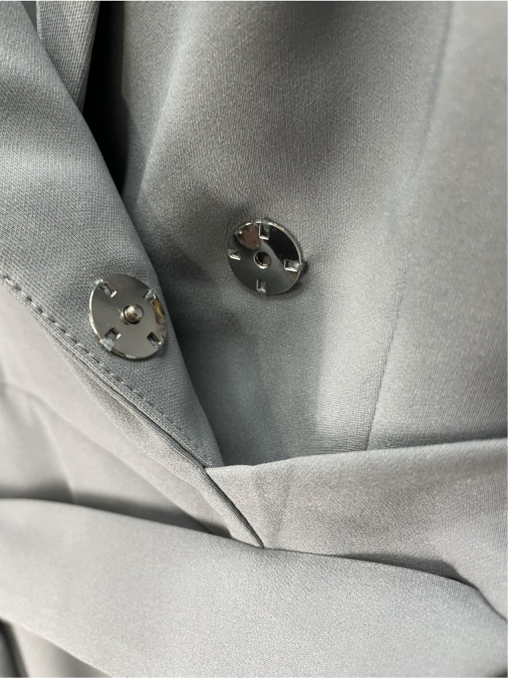 Commense Dress Womens Large Gray Sleeveless Belted Pleated Wrap Mini Blazer - Picture 10 of 13
